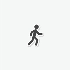  Person walking or walk sign sticker isolated on gray background