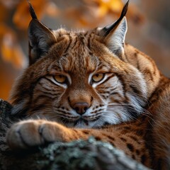 Fototapeta premium Portrait of Eurasian Lynx, Lynx portrait, 