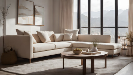 A light Cream living room