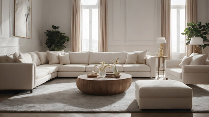 A light Cream living room