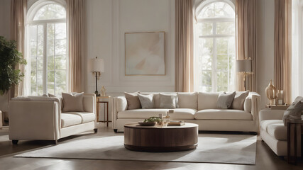 A light Cream living room