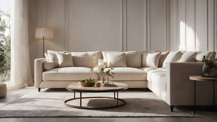 Fototapeta premium A light Cream living room