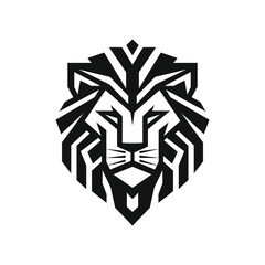 abstract geometric lion head vector mascot logo © Tmack