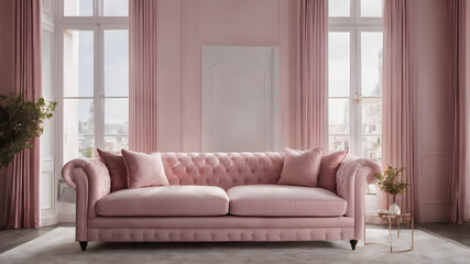 A light Pink living room