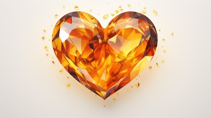 Gemstone heart on a white background