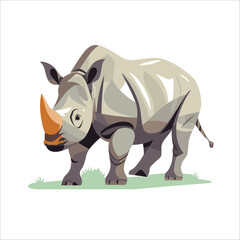 rhino cartoon animal element vector