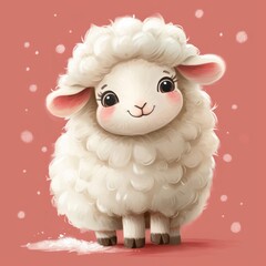 Cute sheep watercolor style. Colorful cartoon sheep. Beautiful banner for decoration design, print, wallpaper, textile, interior design, poster, children books, decorate children rooms