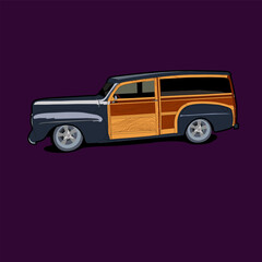 Classic car vector art illustration