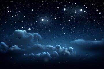 Fototapeta na wymiar Night sky with stars and clouds