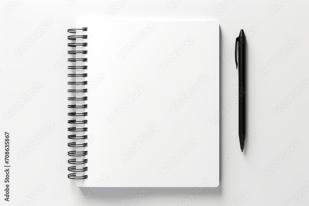 Poster notebook with a pen on top of it