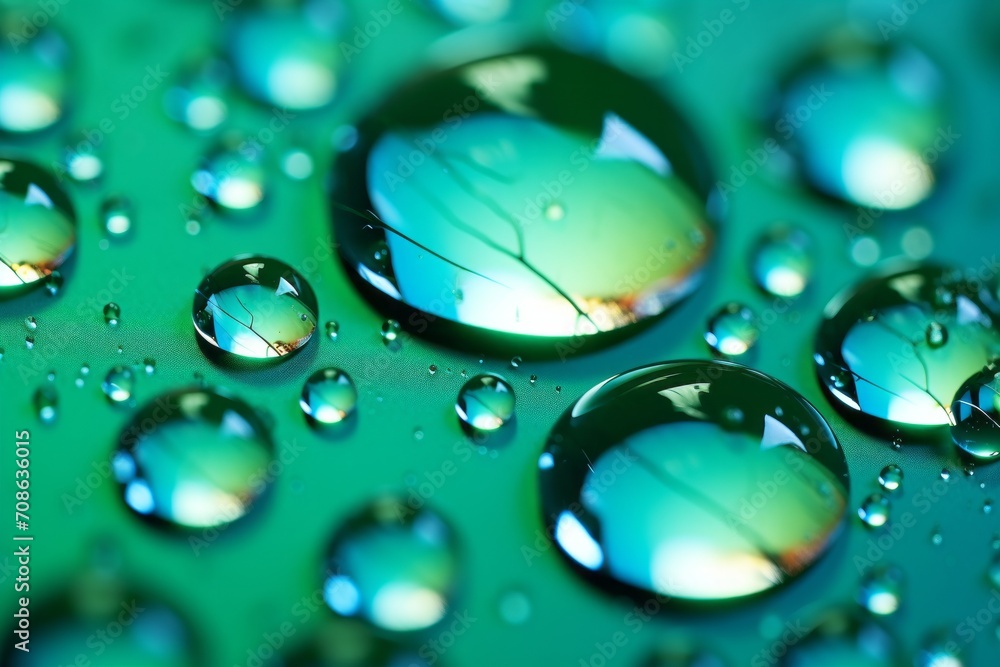 Poster close-up of water droplets creating a macro abstract background