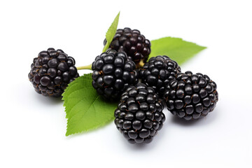 Blackberry isolated on white background created with Generative Ai