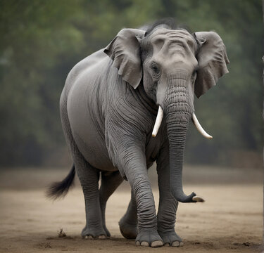 Gray dressage elephant animals nature Generative AI Photo
