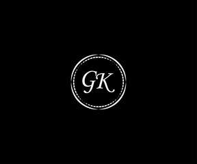 Fototapeta na wymiar Abstract GK letter logo. black background.
