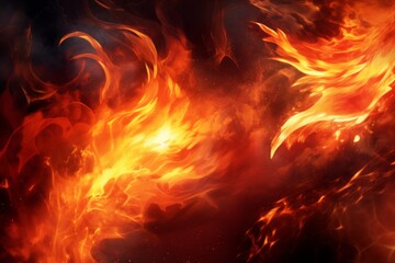 Fototapeta na wymiar Energetic fire background capturing the dynamic motion of blazing flames