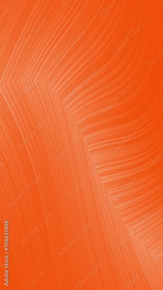 Poster Abstract orange motion background. Dynamic animated loopable vertical background video with wavy texture.