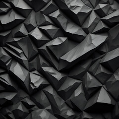 Black crumpled paper texture in low light background - genrated by ai