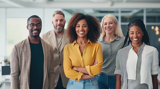 Group of People Standing Together in Close Proximity on a Sunny Day. Generative AI.