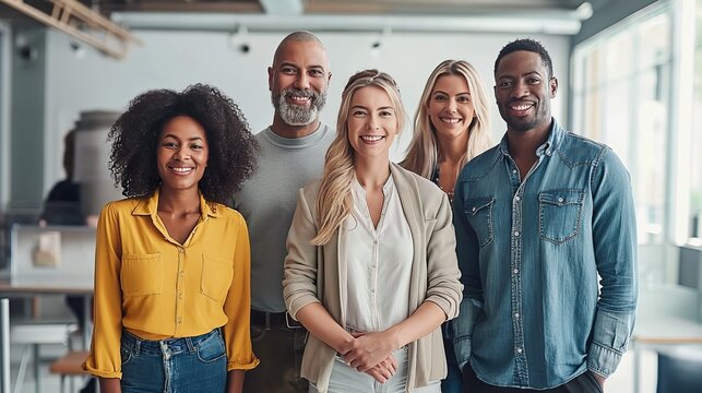 Group of People Standing Together for a Photograph. Generative AI.