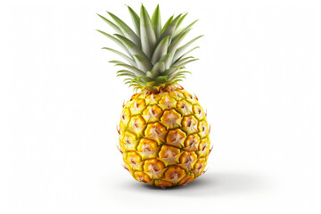 Pineapple isolated on white background created with Generative Ai
