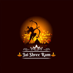 Vector illustration of Happy Rama Navami social media feed template