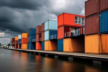 Fototapeta premium Shipping containers on the dock.