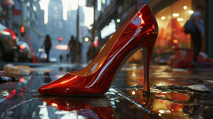 Tiny Treasures 3D Chrome Gold Elegance in Ultra HD Baby Red Stilettos