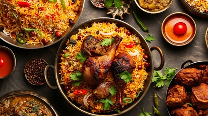  A visually appealing image of a Mandi feast, a traditional rice and meat dish.