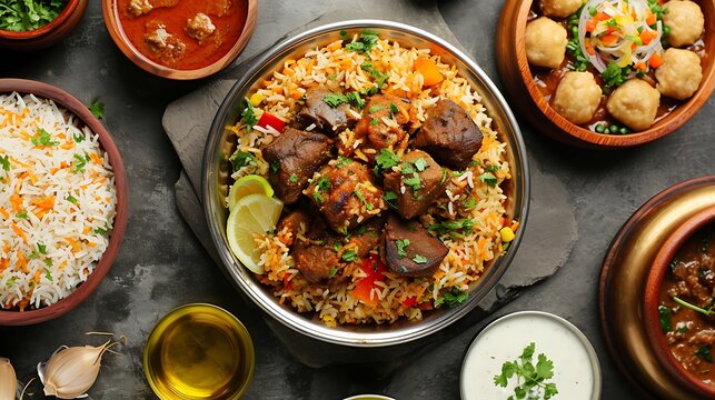  A visually appealing image of a Mandi feast, a traditional rice and meat dish.