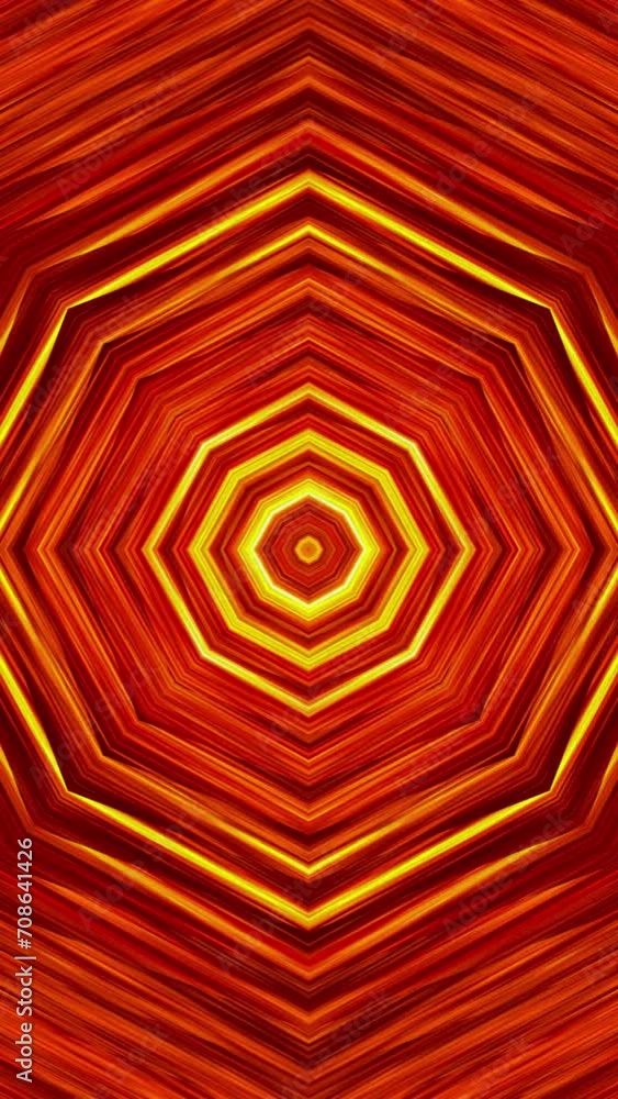 Poster Abstract orange motion background. Dynamic animated loopable vertical background video with wavy texture.