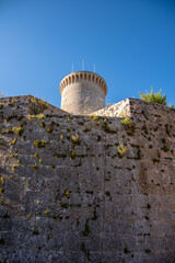 View of historic Bellver Castle in Palma de Mallorca, Spain.