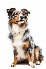 Australian Shepherd dog isolated on white background