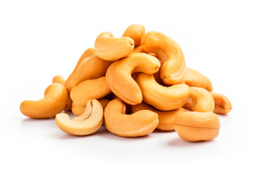 Fototapeta premium Cashew isolated on white background created with Generative Ai