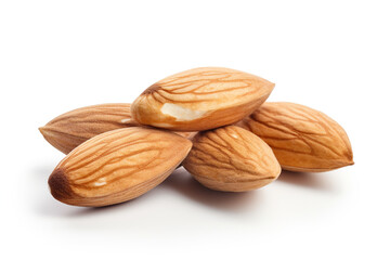 Almond isolated on white background created with Generative Ai