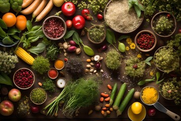 vegetables on the table