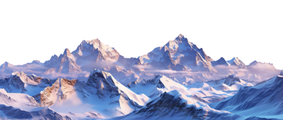 Picturesque landscape with majestic mountain peaks, cut out