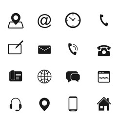 web icon set - for contact, web, mobile, computer and business card or visiting card design. Flat icon vector illustration. Vector icon set.