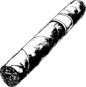 Cigar vector illustration, hand drawn style. 