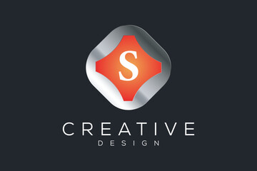 S gradient colorful design template