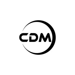 CDM letter logo design with white background in illustrator, cube logo, vector logo, modern alphabet font overlap style. calligraphy designs for logo, Poster, Invitation, etc.