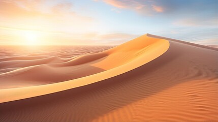 Dunes and sand in desert landscape. Abstract background. Illustration for cover, card, postcard, interior design, screen, poster, brochure or presentation.