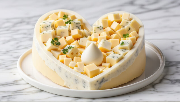 Heart-shaped cheese
