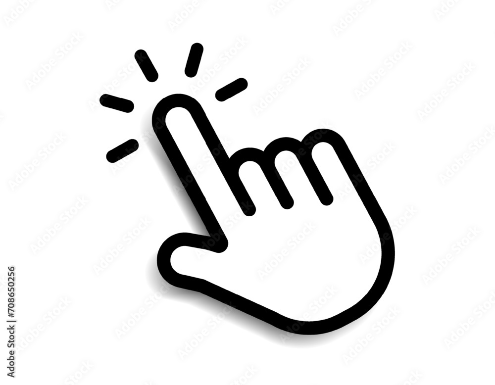 Fototapete Mouse click cursor set. Hand Cursor. Click icon. Mouse pointer set. Arrow cursor. Pointer click icon. Clicking cursor, pointing hand clicks and waiting loading icons. Website arrows or hand icon.