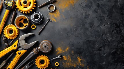 car repair advertisment background with copy space