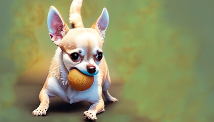 cheerful chihuahua dog at play suitable as cover or background