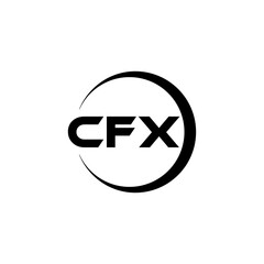 CFX letter logo design with white background in illustrator, cube logo, vector logo, modern alphabet font overlap style. calligraphy designs for logo, Poster, Invitation, etc.