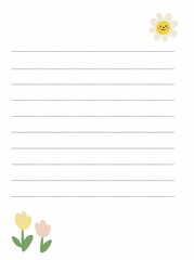Easy Password Tracker - 1A blank, lined page of a notebook with a flat interior
