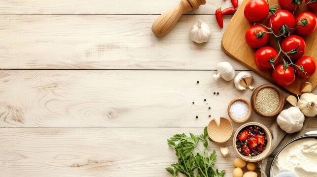 Cooking class advertisment background with copy space
