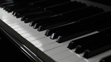 Naklejka premium black piano background with copy space