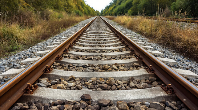 Railroad tracks into the distance.